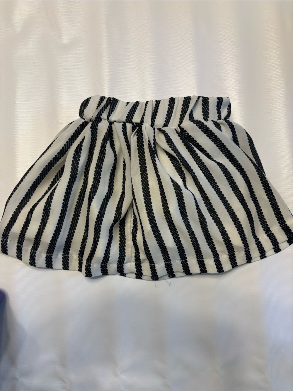 Girls' Navy Blue & White Striped Skirt with Elastic Waist 18m